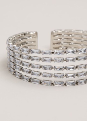 Phase Eight Silver Sparkle Cuff Jewellery Silver Australia | ZW9783542